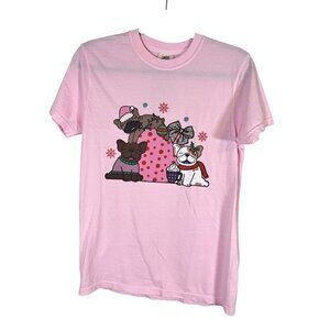 Frenchie Friends Bulldog Christmas Graphic Pink S Holiday Festive Dog Lover Chic